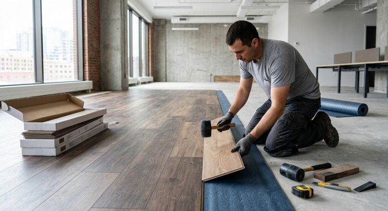 Our team working on Flooring Service projects in New Castle, PA